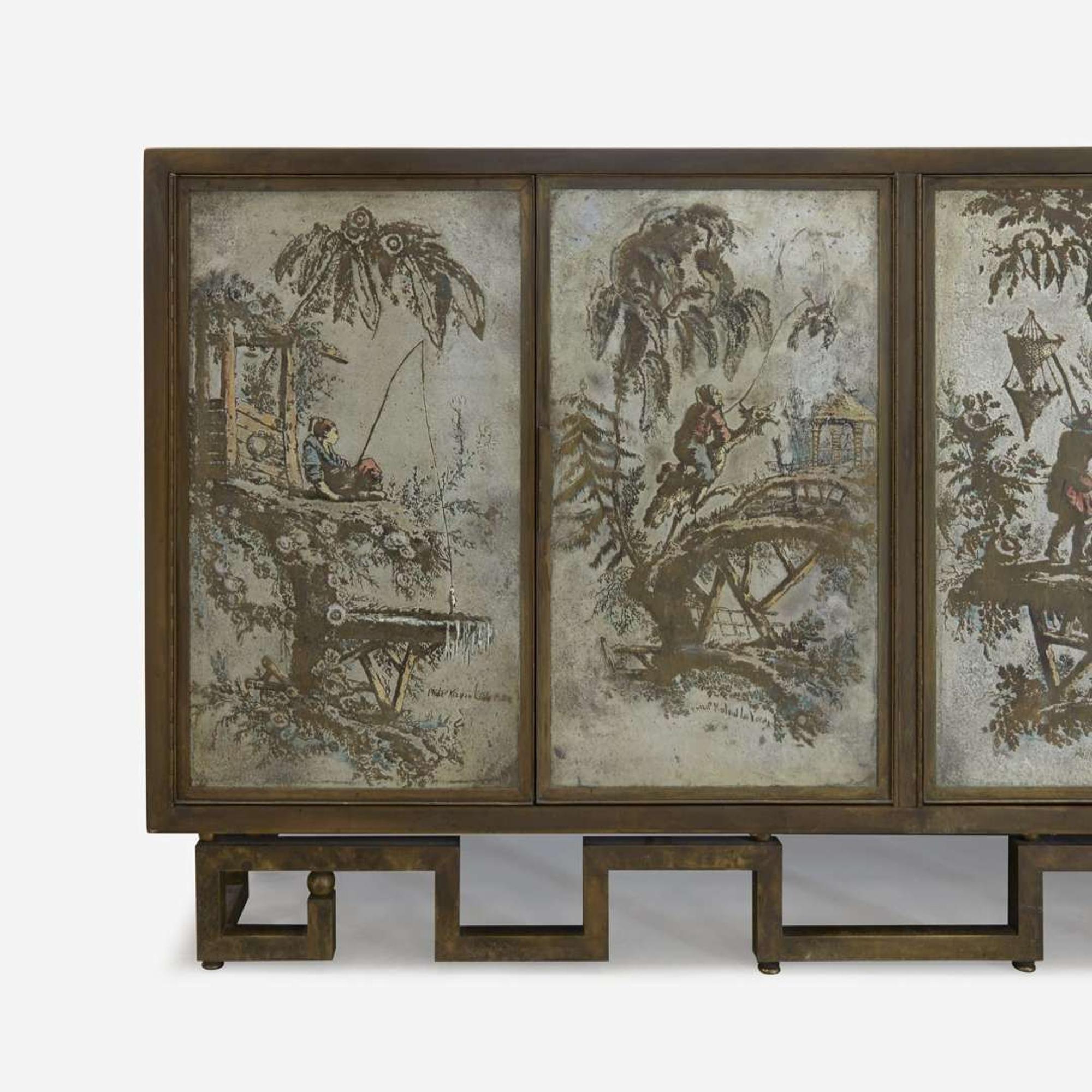 Philip and Kelvin LaVerne (American, 1907-1987 and b. 1937) Rare Four-door "Chan" Cabinet, New York, circa 1970s