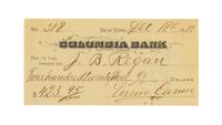 CARUSO, Enrico (1873-1921). Printed check signed ("Enrico Caruso"), 18 December 1912. Drawn on Columbia Bank, New York, for $435.95 payable to J. B. Regan.