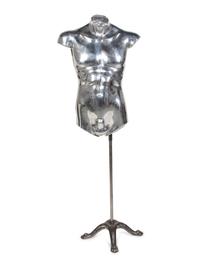 A Silvered Male Mannequin Form