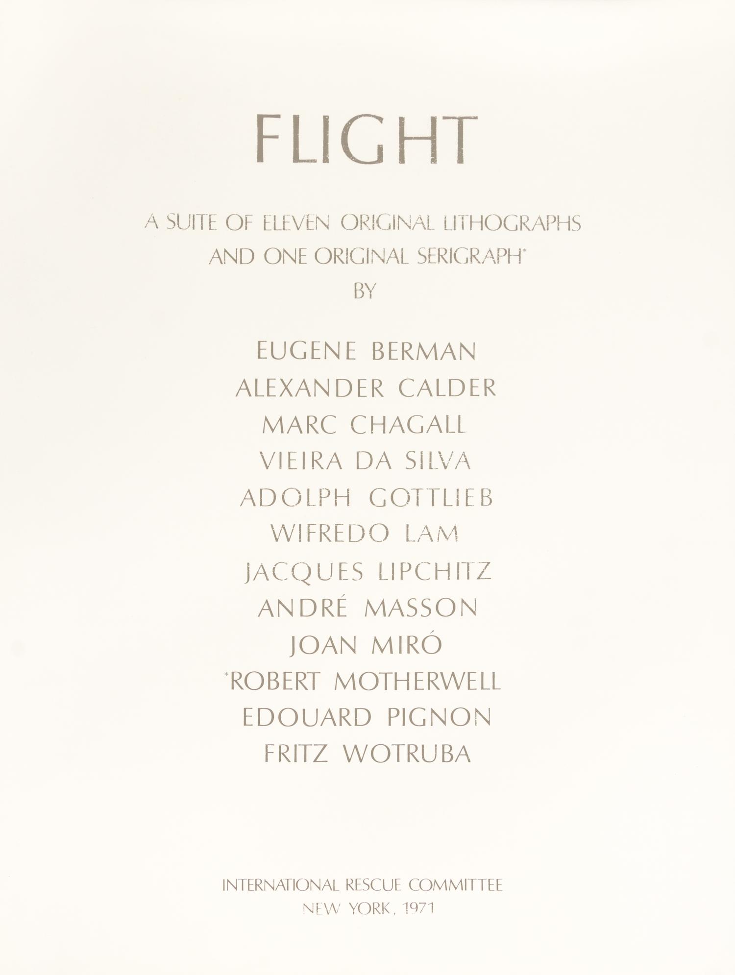 Various Artists, (American, 20th century), Flight, 1971 (the complete set of eleven lithographs and one screenprint in colors (each sig