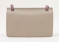 A Gucci Grey Leather Shoulder Bag, 11.75" x 7.5" x 1.5"; Strap drop: 15".