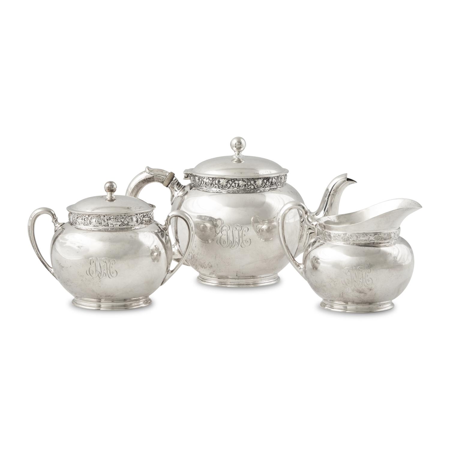 A Tiffany and Co. Silver Three-Piece Tea Service