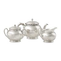 A Tiffany and Co. Silver Three-Piece Tea Service