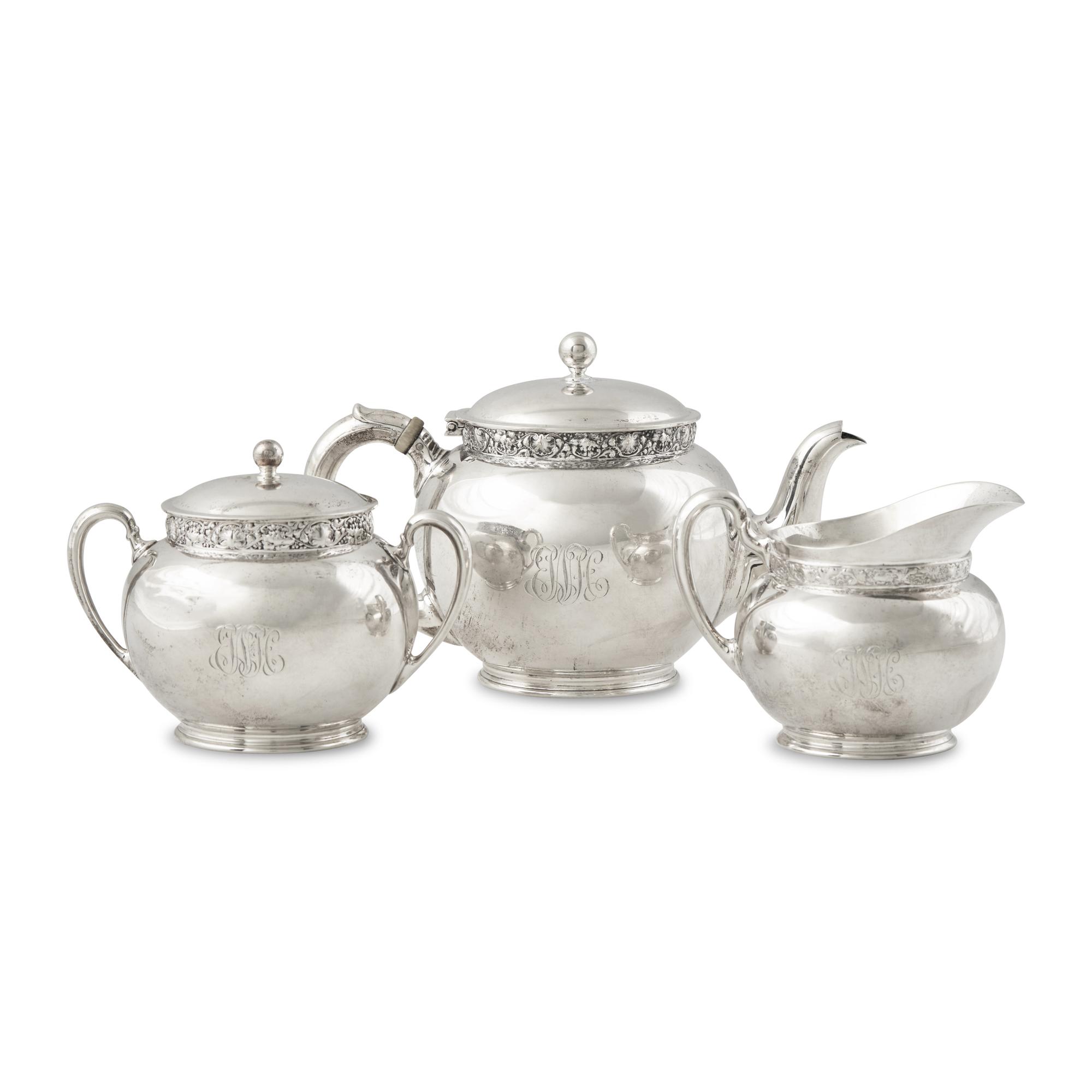 A Tiffany and Co. Silver Three-Piece Tea Service
