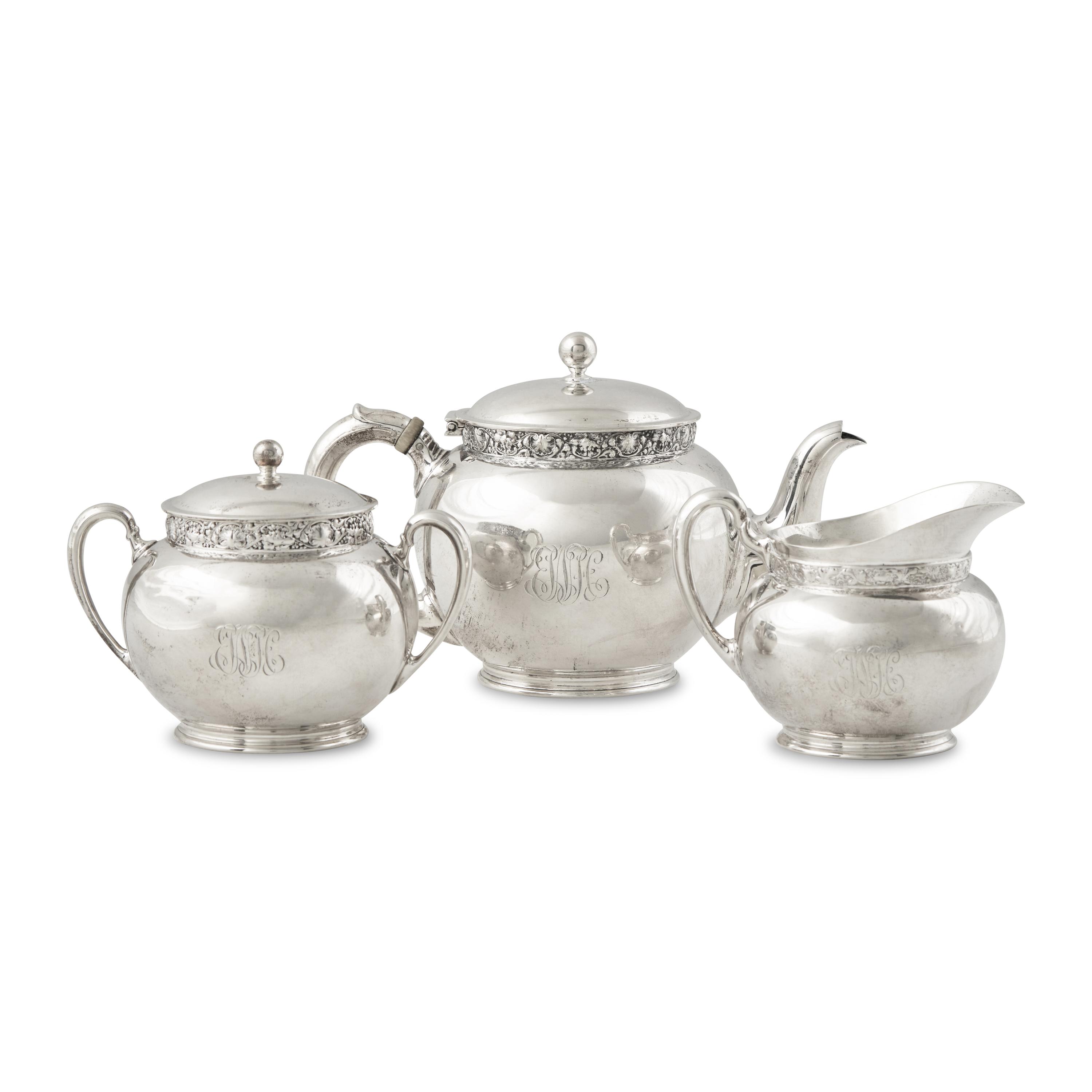 A Tiffany and Co. Silver Three-Piece Tea Service