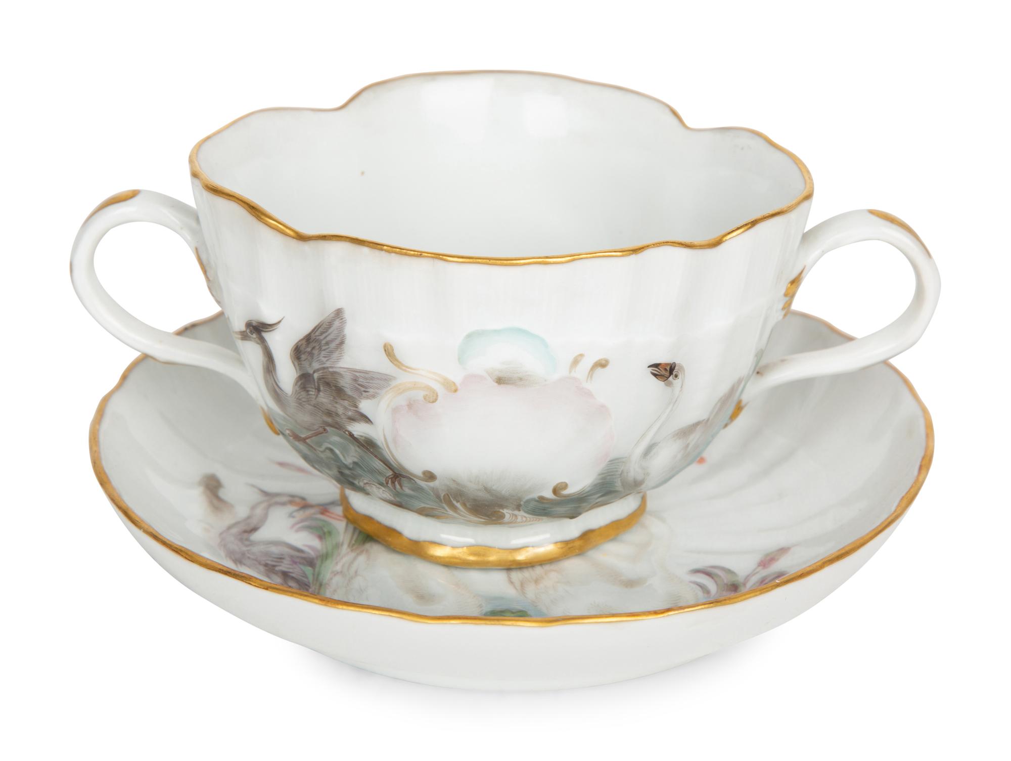 A Meissen "Swan" Teacup and Saucer — 19TH/20TH CENTURY