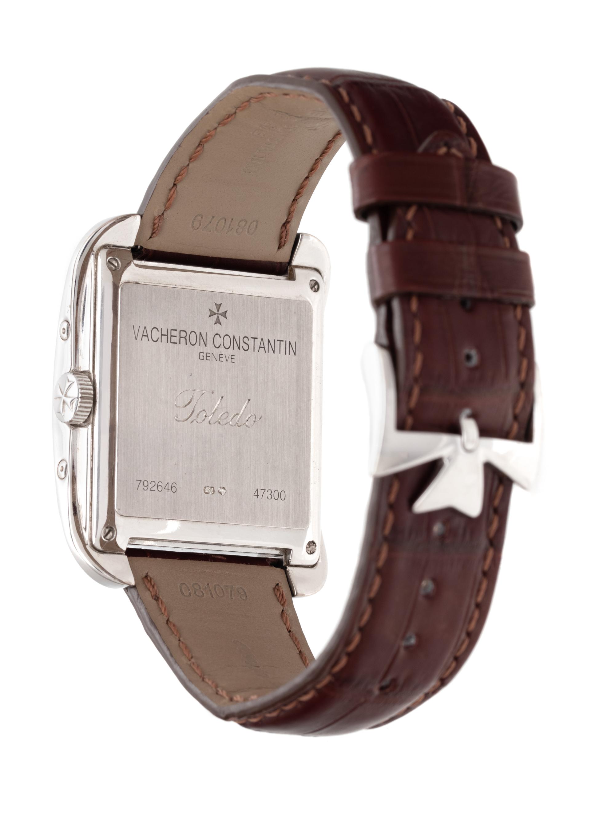 VACHERON CONSTANTIN, 18K WHITE GOLD REF. 47300 TRIPLE DATE MOON PHASE 'TOLEDO' WRISTWATCH