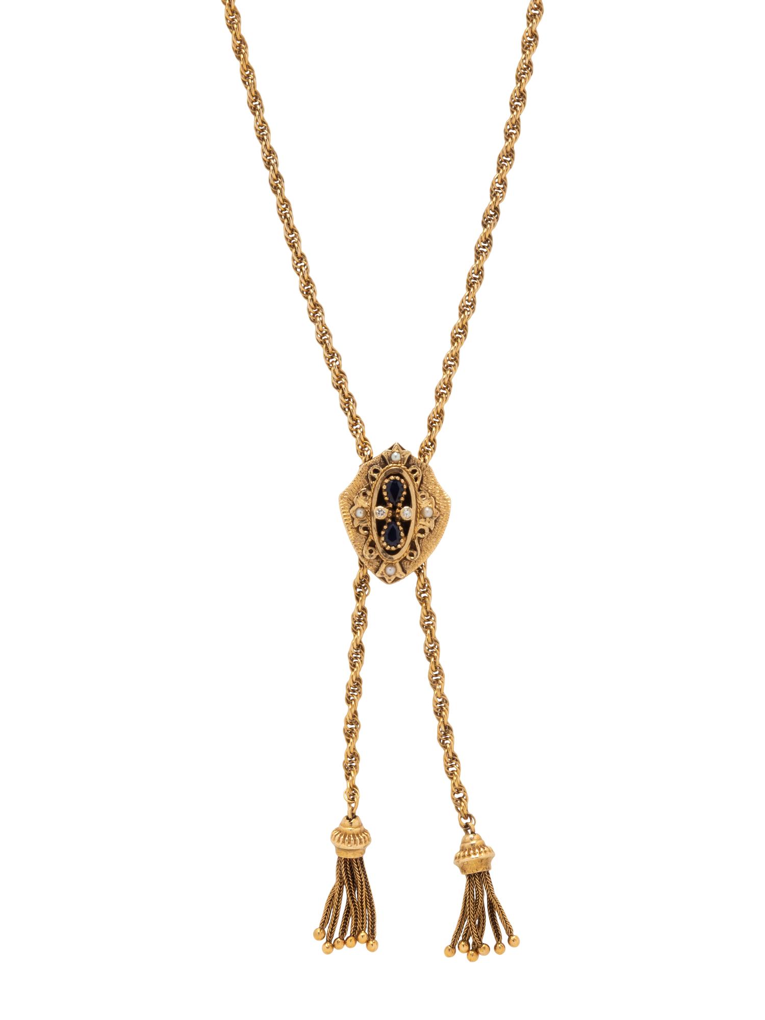YELLOW GOLD SLIDE NECKLACE