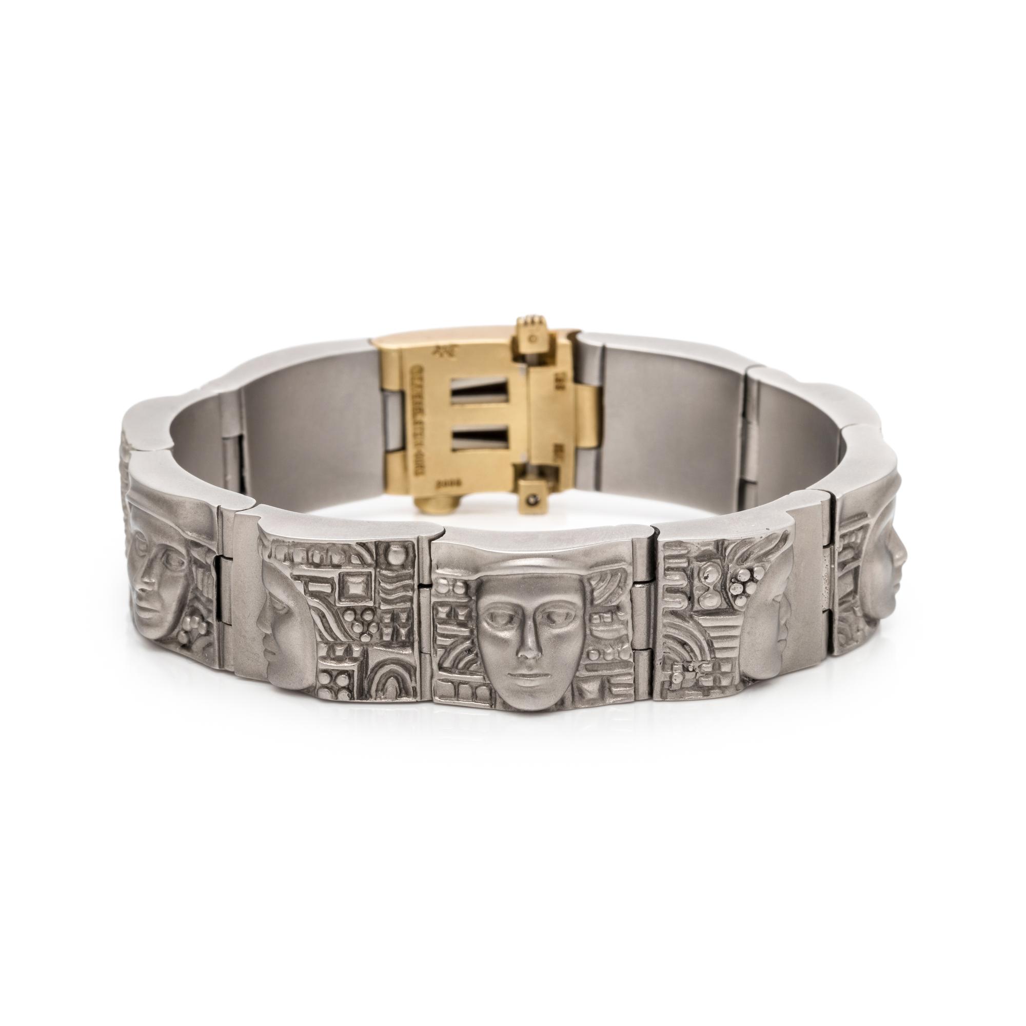 KIESELSTEIN-CORD, STEEL AND YELLOW GOLD 'WOMEN OF THE WORLD' BRACELET