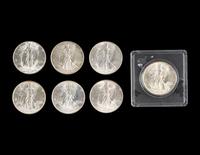 A Group of Seven Walking Liberty 50c Coins