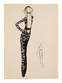 Four Issey Miyake for Geoffrey Beene Fashion Illustrations, Late 1960s