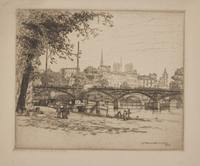 Caroline Helena Armington (American, 1875–1939) — Le Pont des Arts et la Cite Paris , 1921 ; Together with Henri IV et la Cite Paris , 1920 (Two Works)