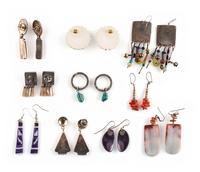 Southwestern and Plains Colorful Hook and Post Earrings