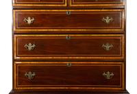 A Queen Anne Style Mahogany and Satinwood High Chest