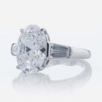 A Diamond and Platinum Tiffany & Co. Ring 5.13 Carat Oval-Cut Diamond, GIA Certified