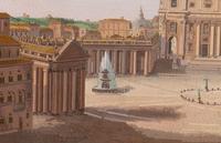 A Large Italian Micromosaic Plaque of Piazza San Pietro
