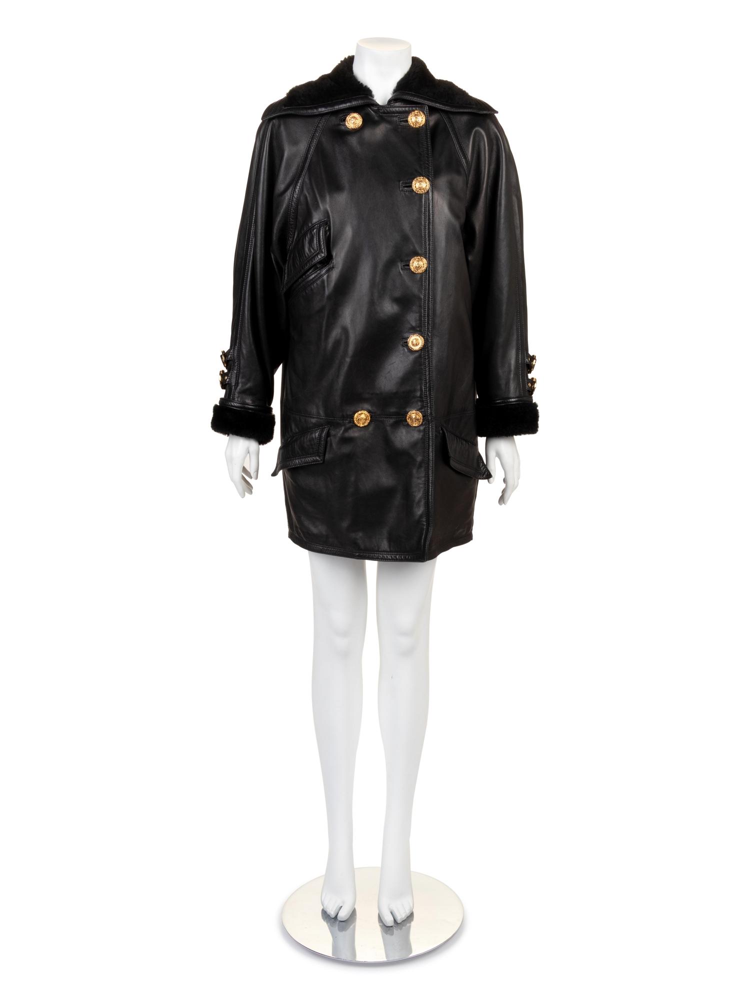 Gianni Versace Leather Coat, 1980-90s