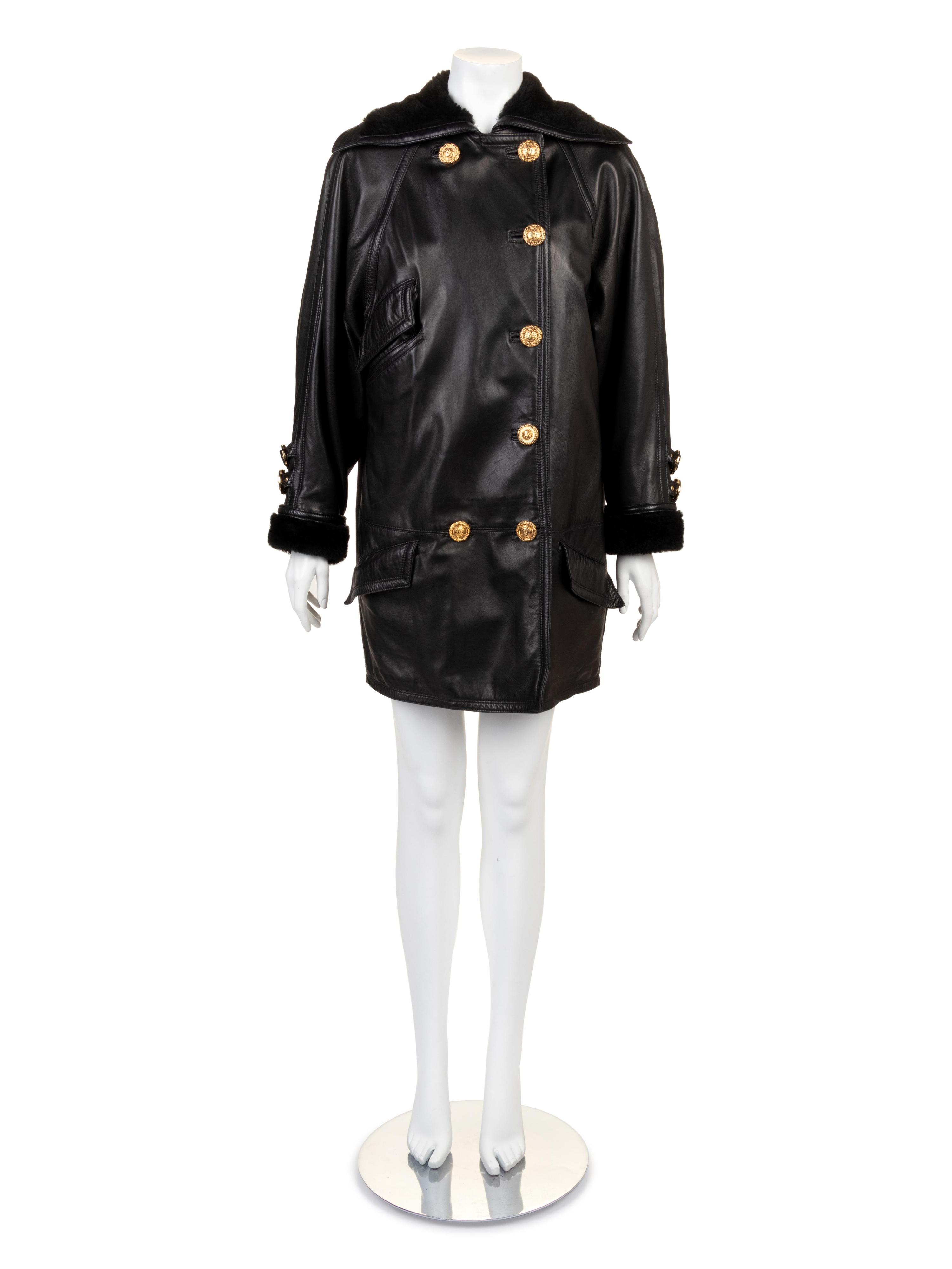 Gianni Versace Leather Coat, 1980-90s