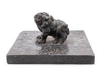 A Large Chinese Carved Black Stone Weight