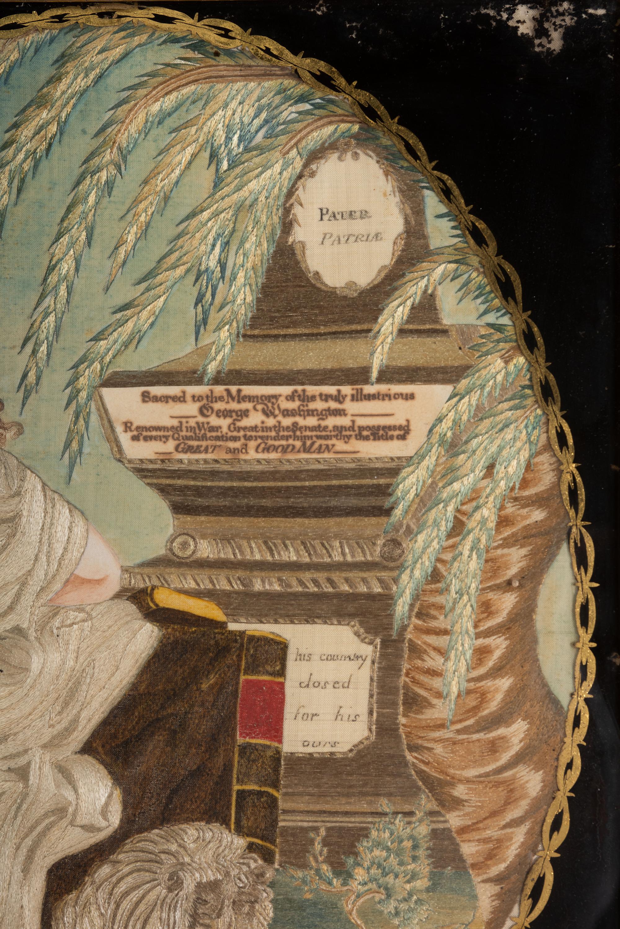 A Schoolgirl's Silkwork Embroidered Picture of 'The Emblem of America,' Wrought by Elisabeth Miltimore