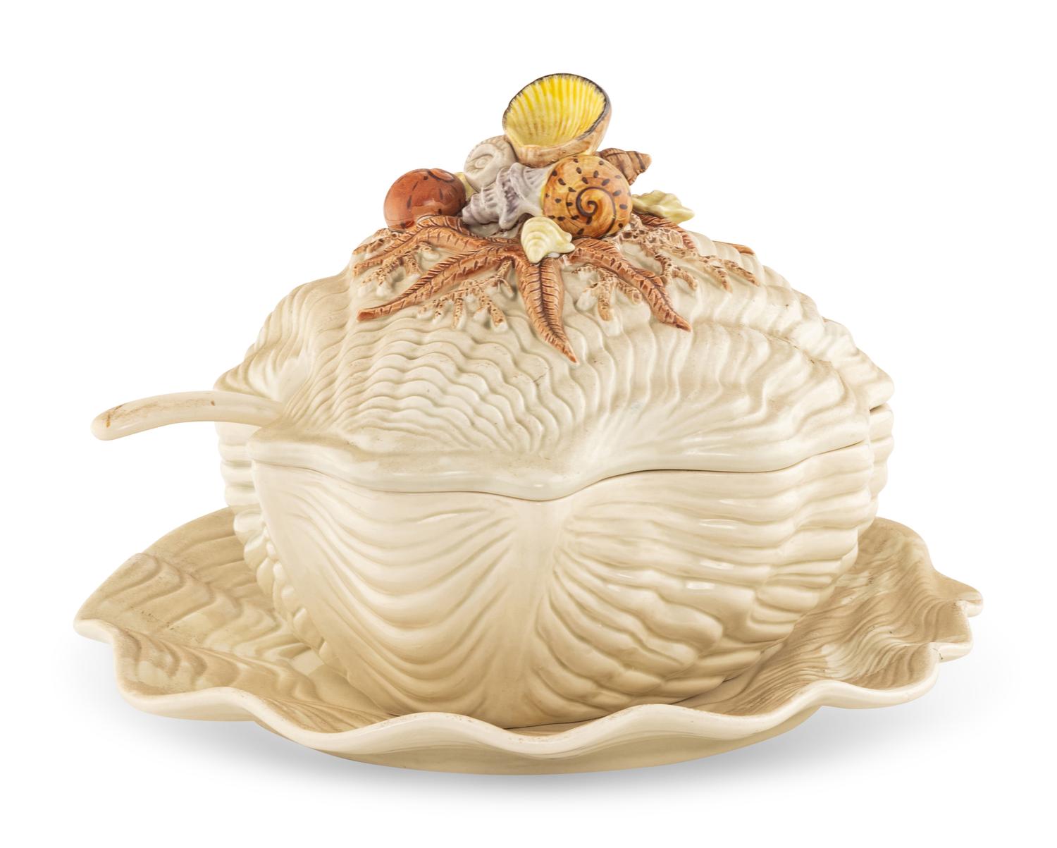 A Group of Fitz and Floyd Seashell-Themed Ceramic Articles