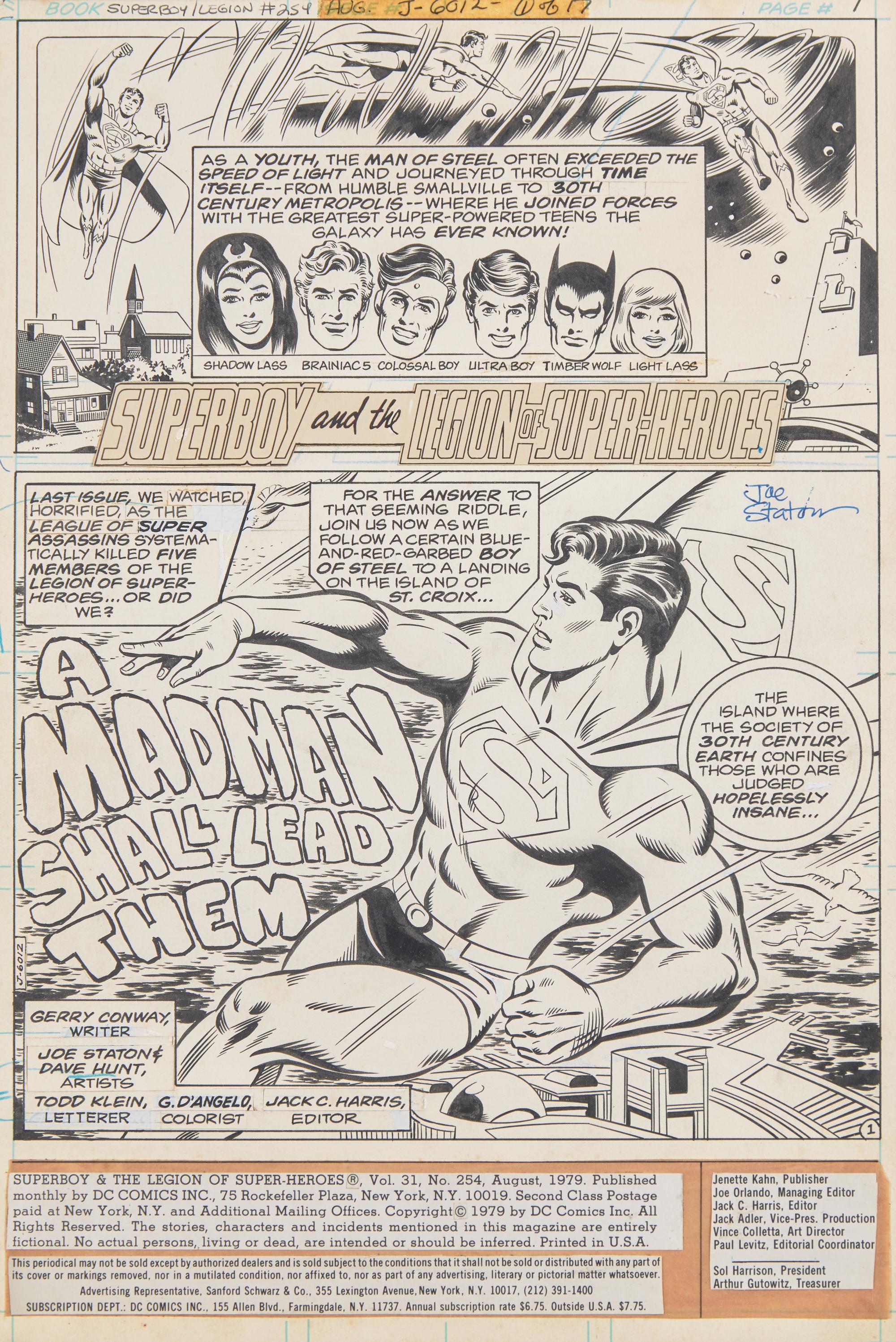 Staton, Joe, and Dave Hunt. Original Art for "Superboy and the Legion of Super-Heroes"