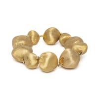 YELLOW GOLD BRUSHED HOLLOW BEAD CONVERTIBLE NECKLACE