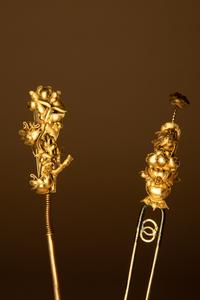 Two Gilt Metal Hair Pins