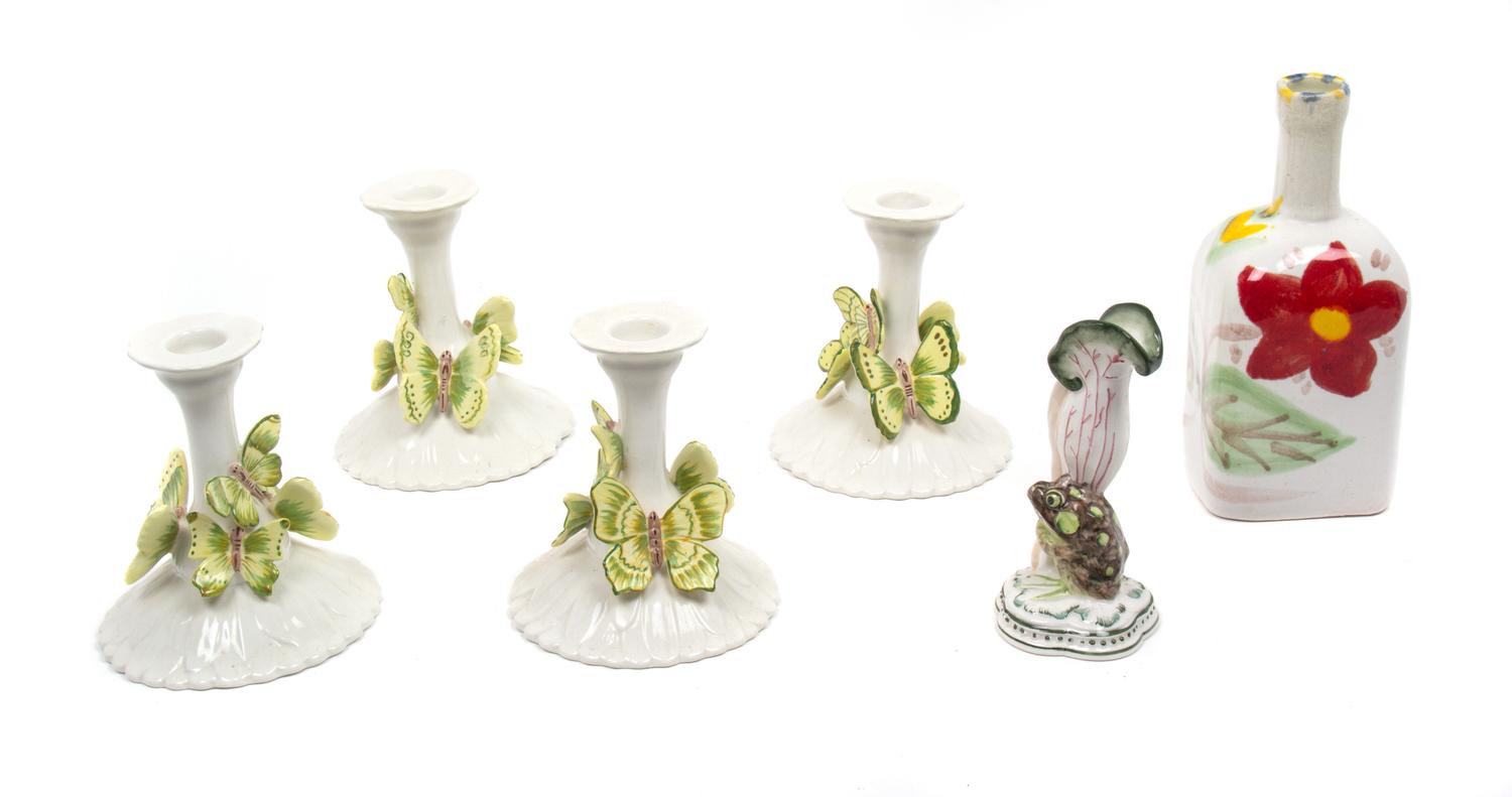 Six Italian Pottery Articles Height of tallest 7 3/4 inches. — 20TH CENTURY