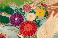 Two Japanese Embroidered Silk Kimono