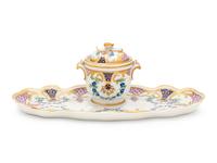 A Dresden Porcelain Inkwell