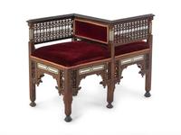 A Moorish Carved Tete-a-Tete
