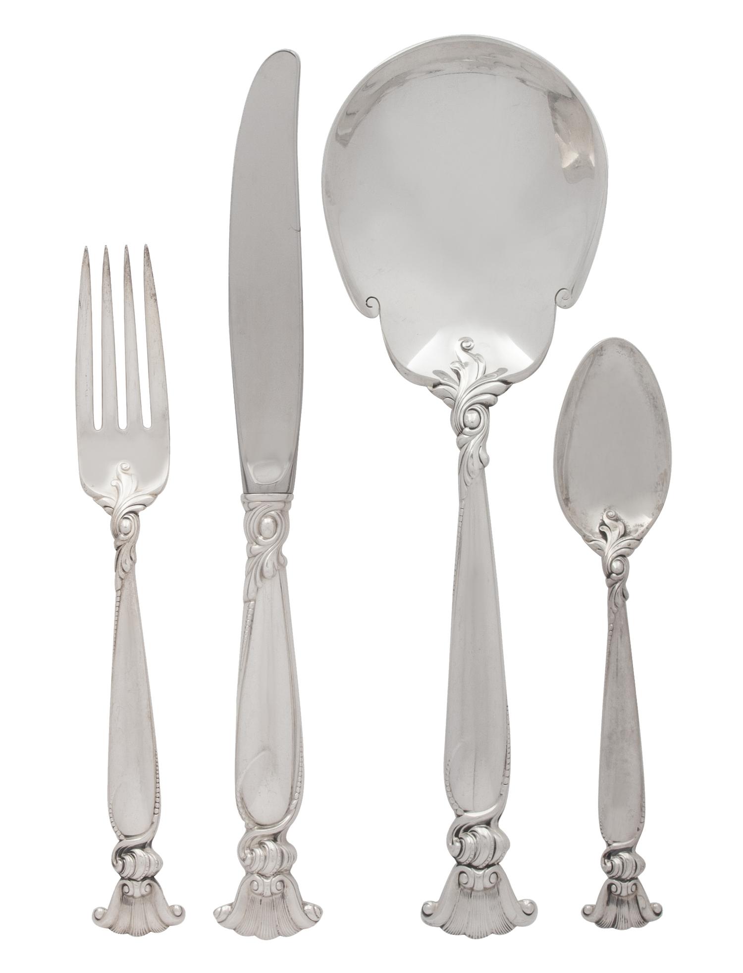 A Set of American Silver Flatware