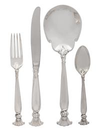 A Set of American Silver Flatware