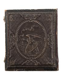 [EARLY PHOTOGRAPHY]. A sixth plate daguerreotype portrait of a man wearing Scottish garb.