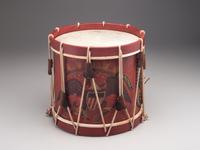 [MILITARIA]. Painted Marine Corps drum, possibly Mexican-War. Manufactured by William Ent, Germantown, PA, ca 1840s.
