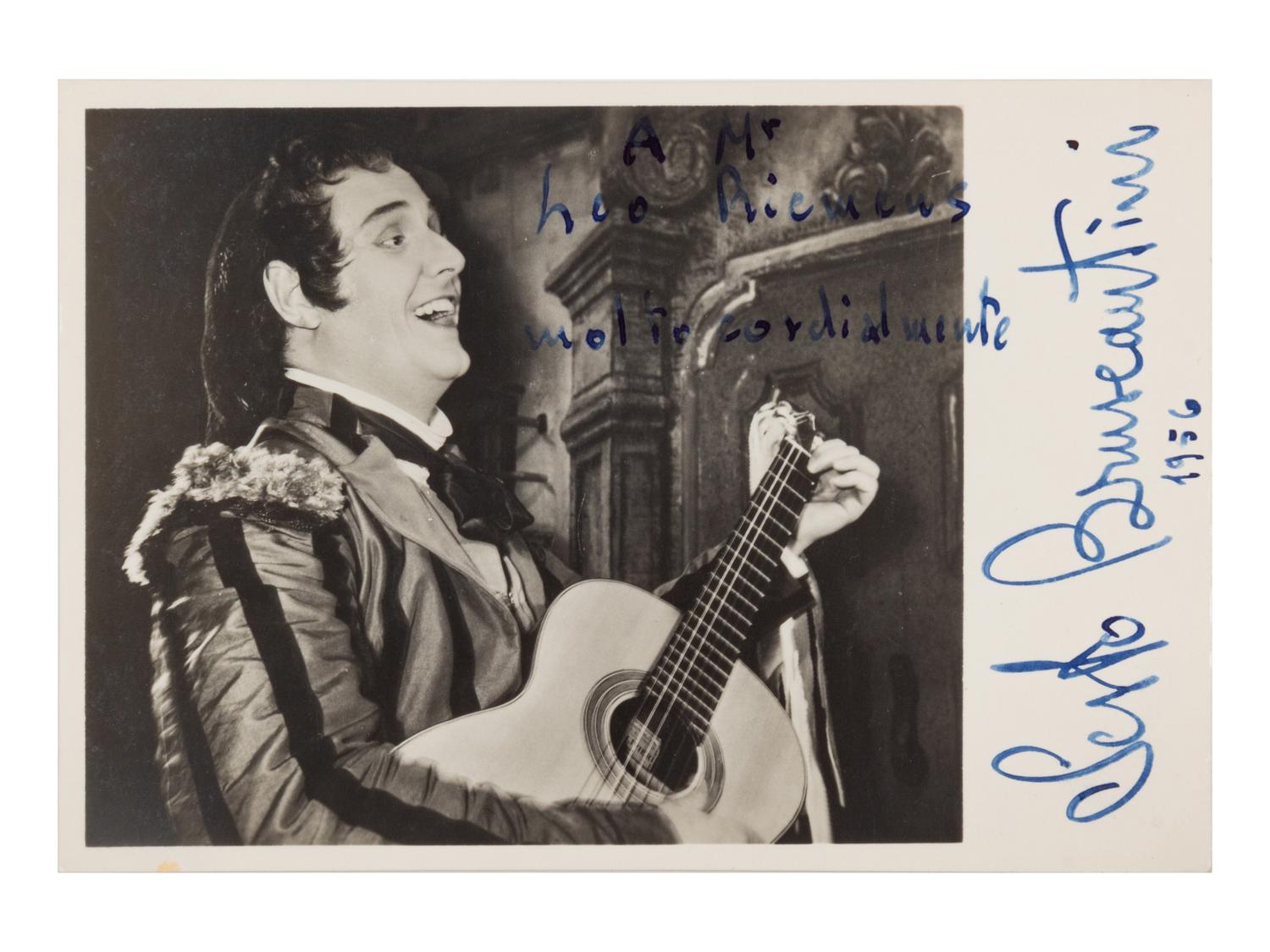 [20TH-CENTURY OPERA SINGERS]. A group of 6 photographs of opera singers from the 1950s-1960s, most signed, comprising images of: