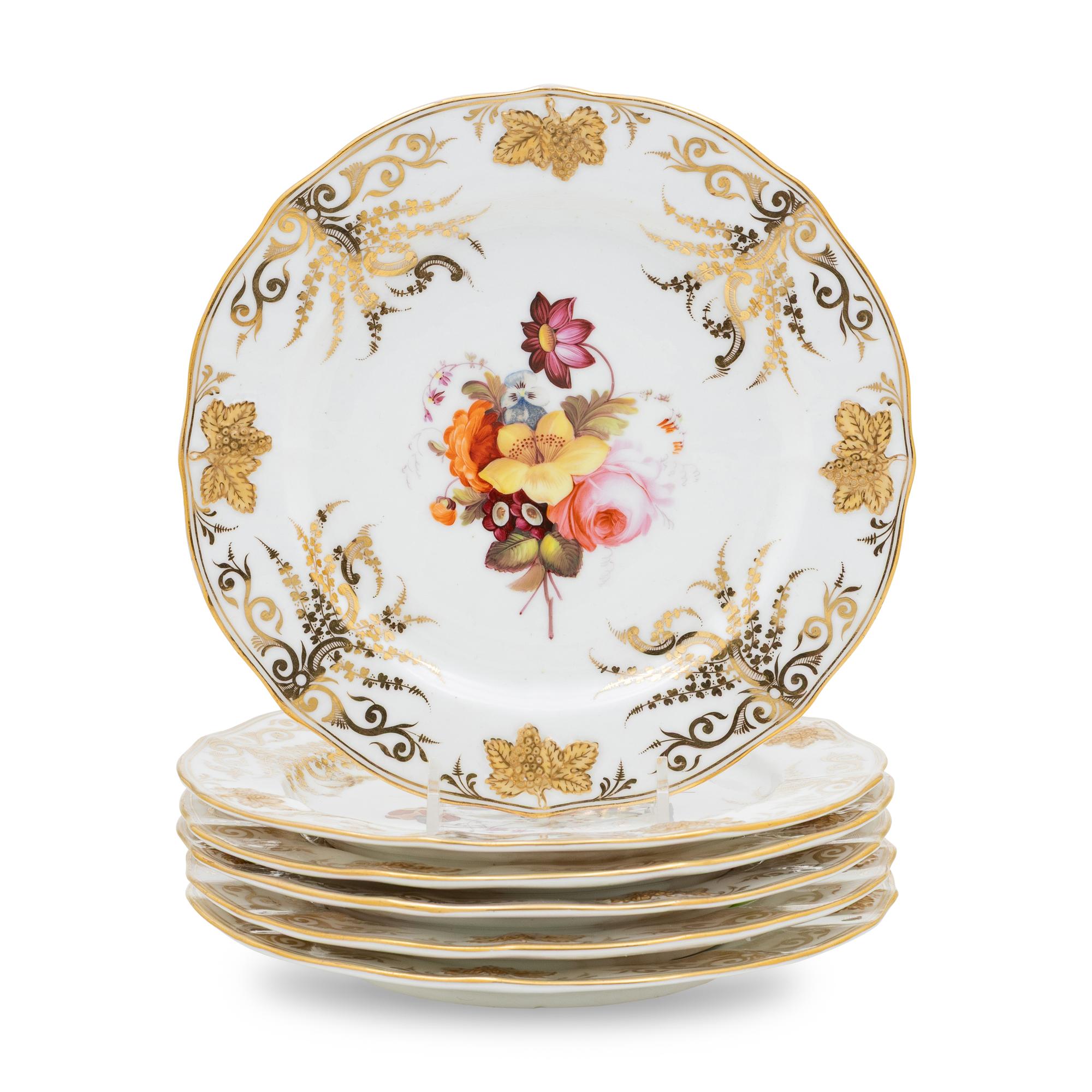 A Set of Six Coalport Porcelain Dessert Plates