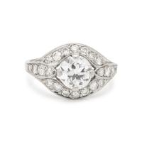 ANTIQUE, PLATINUM AND DIAMOND RING