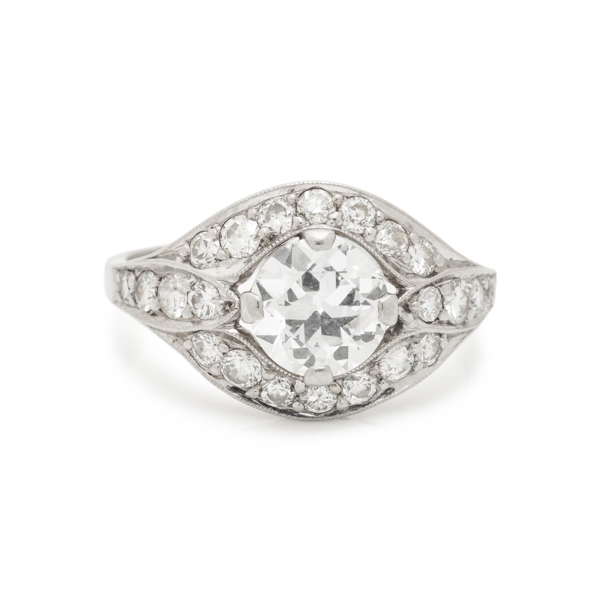ANTIQUE, PLATINUM AND DIAMOND RING