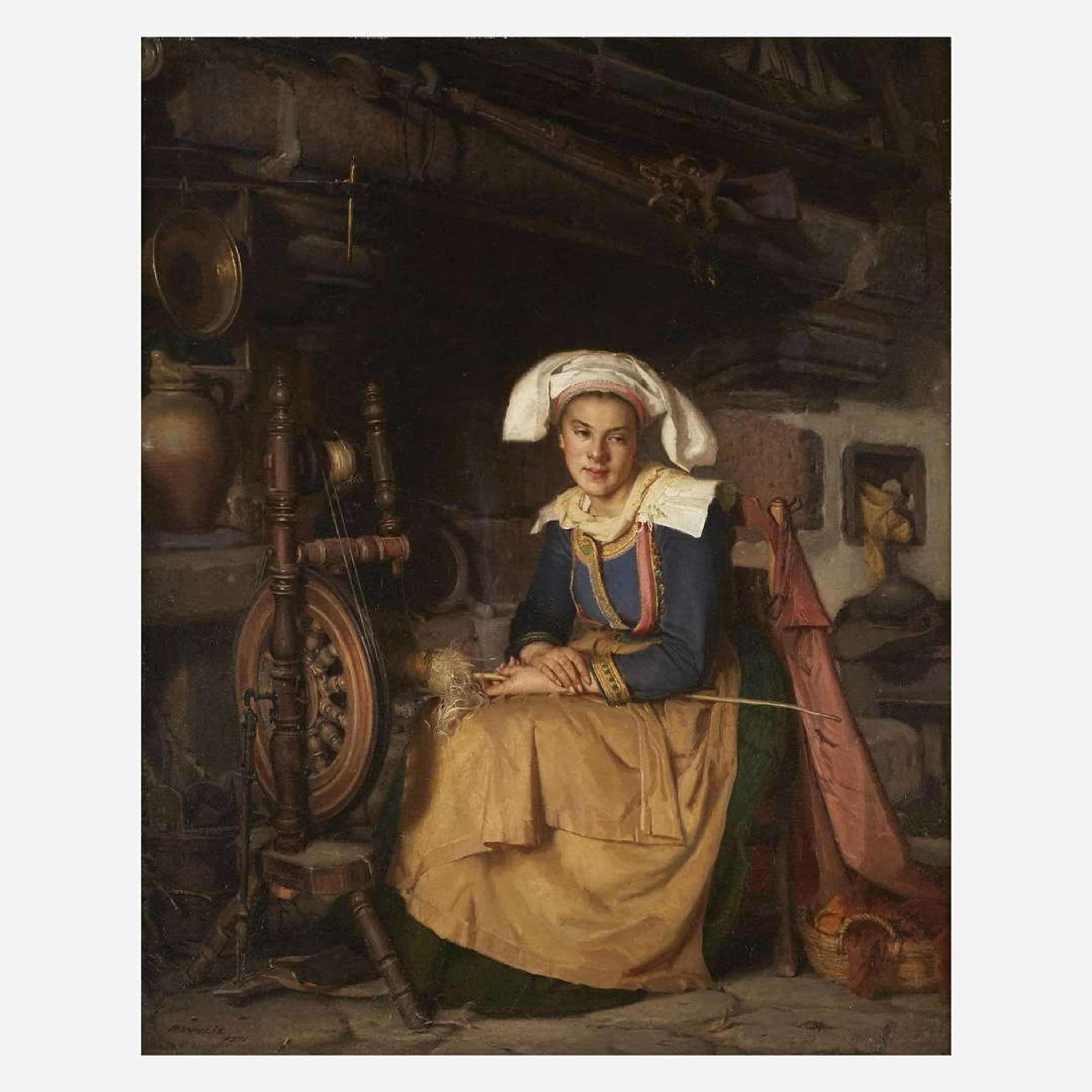 Robert Wylie (American, 1839–1877) La Fileuse Bretonne (The Spinner)