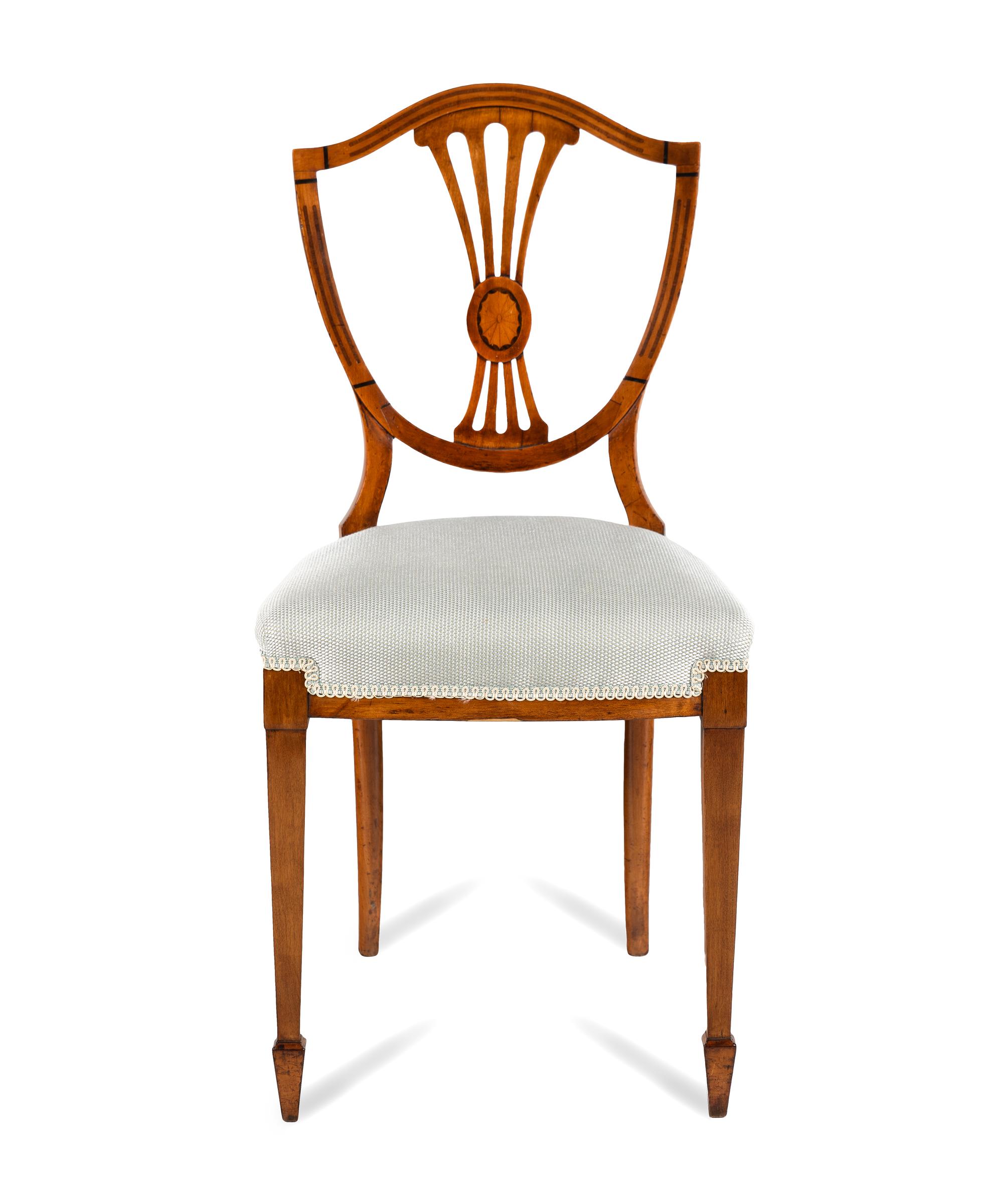 An Edwardian Marquetry Desk and Associated Side Chair