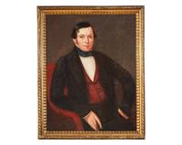 American School 19th century, Portrait of a Seated Gentleman with Cigar