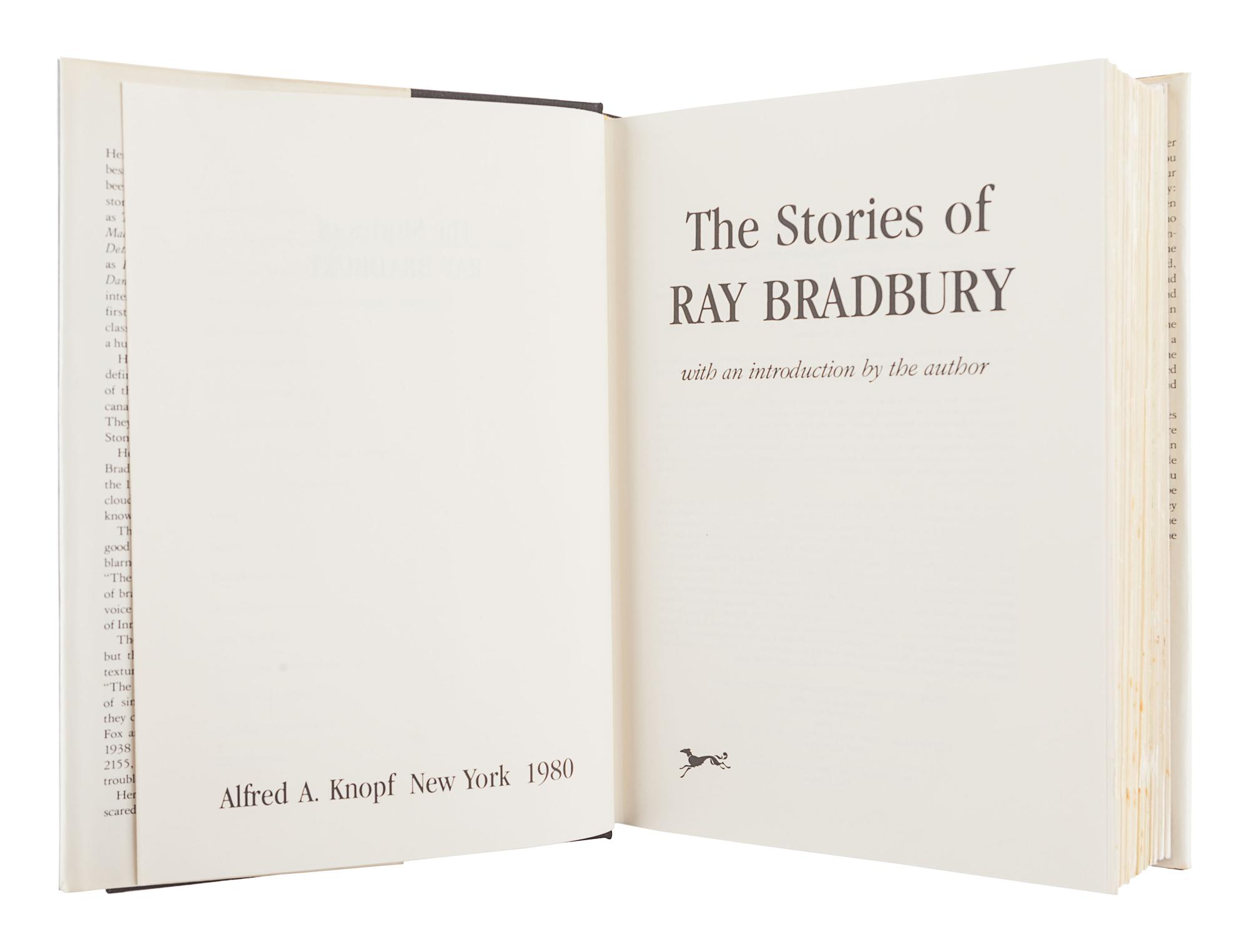 [BRADBURY, Ray (1920-2012)]. A group of 5 works SIGNED OR INSCRIBED by Bradbury, comprising: