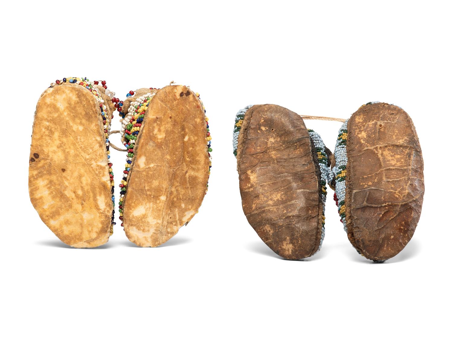 Sioux Child's Beaded Hide Moccasins