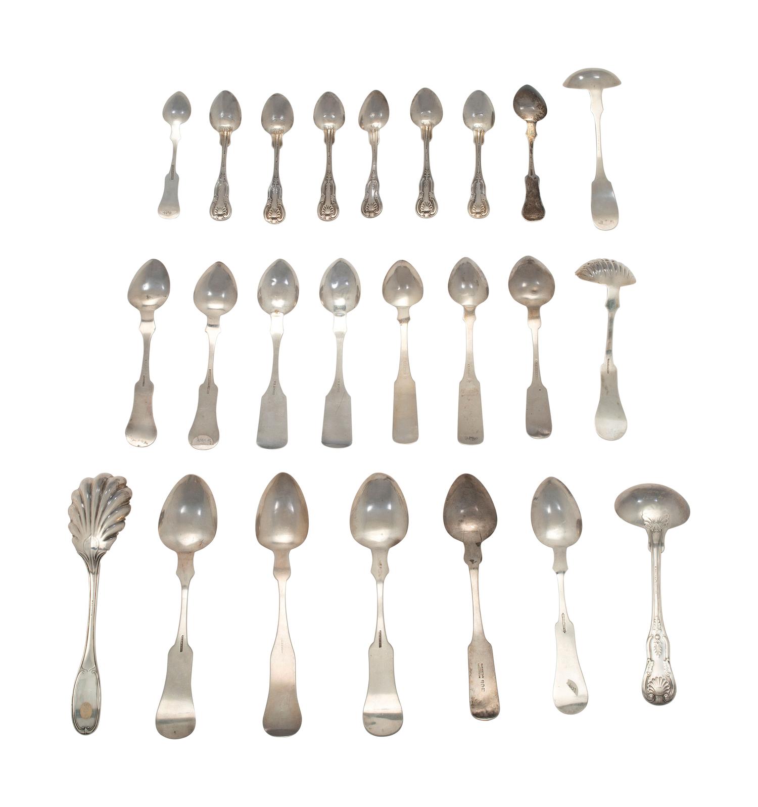 A Collection of Kentucky Coin Silver Flatware