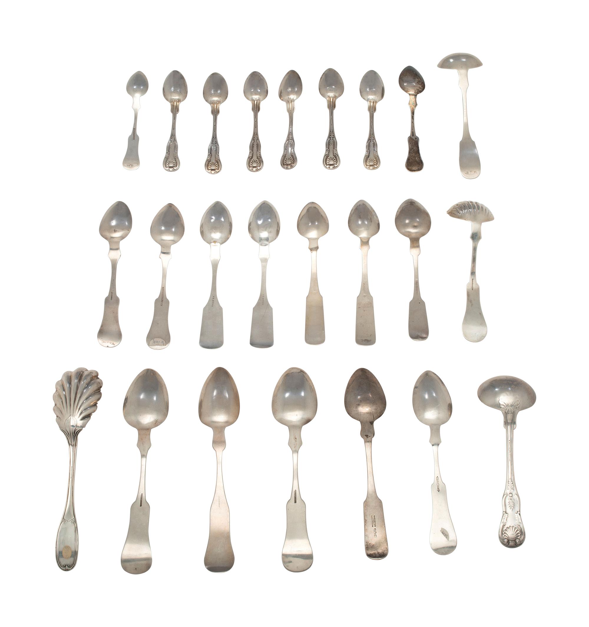 A Collection of Kentucky Coin Silver Flatware