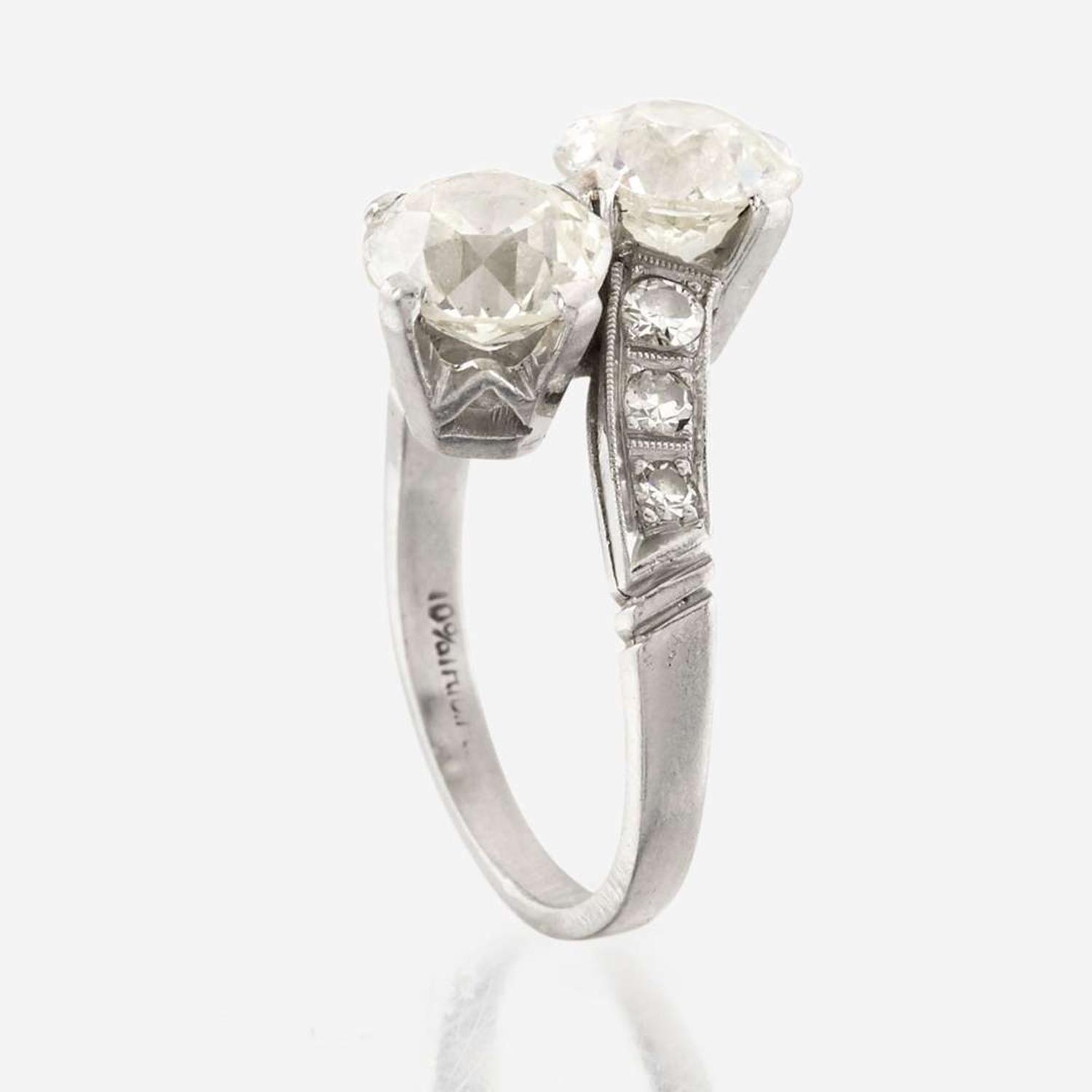 A diamond and platinum ring