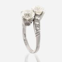 A diamond and platinum ring