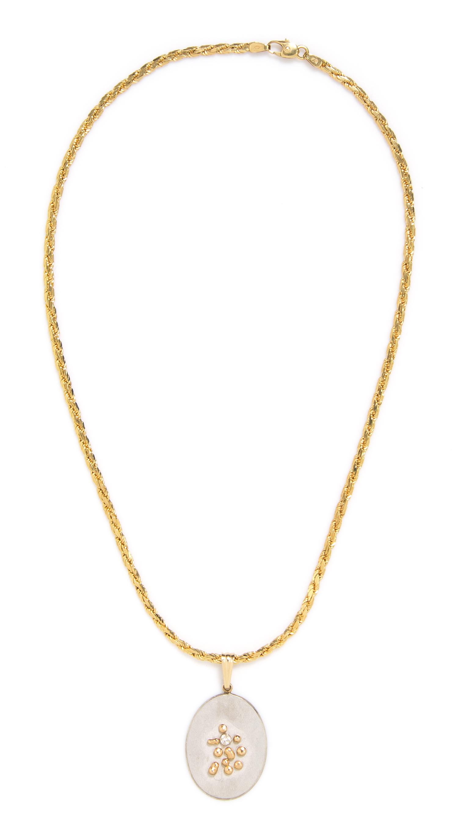 A 14 Karat Gold and Diamond Necklace, 14.50 dwts.